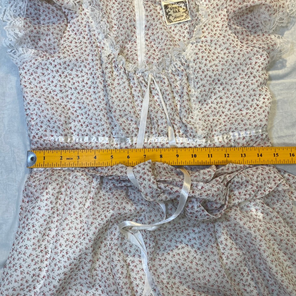Vintage 1981 Gunne Sax By Jessica‎ Floral Prairie Maxi Dress Lace Cottage Large - Picture 10 of 14